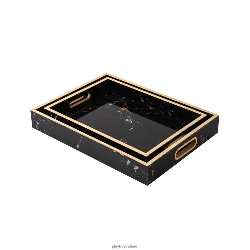 Playboy Unisex Nesting Marble Tray Set HBFB919 Accessory Original