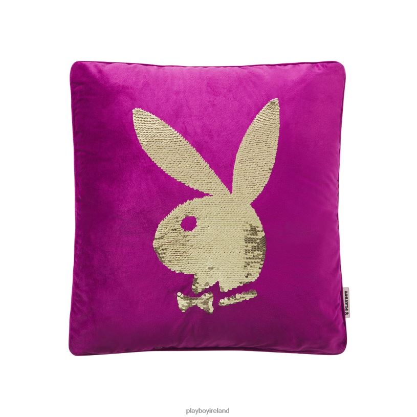 Playboy Unisex Rabbit Head Sequin Pillow HBFB895 Accessory Purple