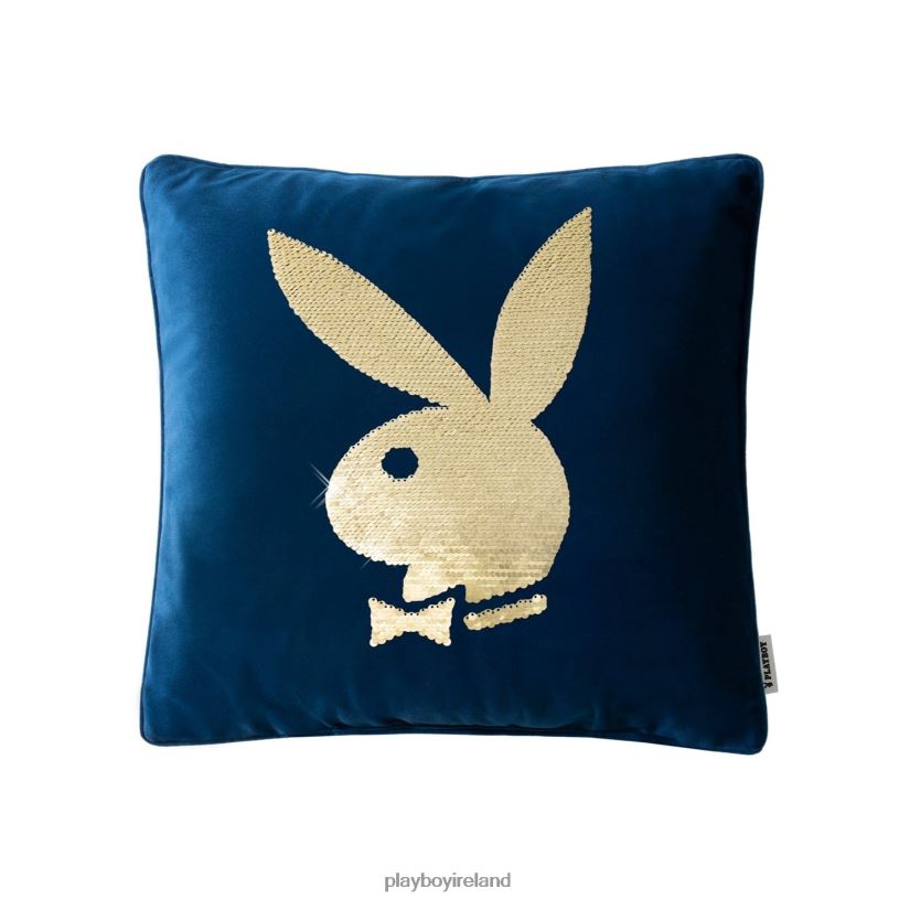 Playboy Unisex Rabbit Head Sequin Pillow HBFB897 Accessory Blue