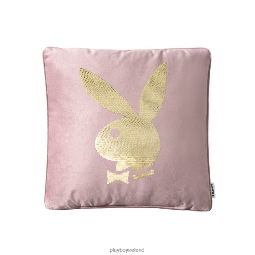 Playboy Unisex Rabbit Head Sequin Pillow HBFB898 Accessory Pink