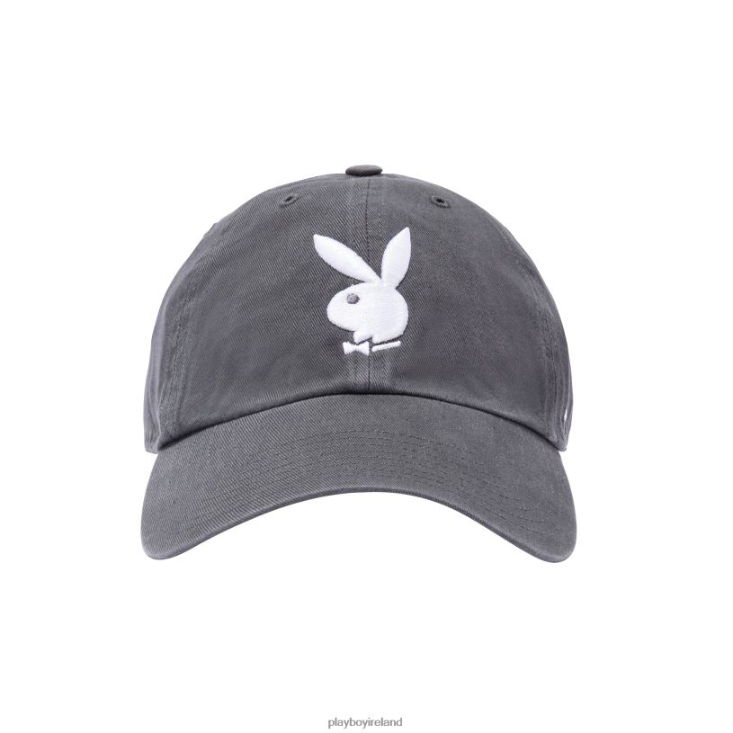 Playboy Men 47 Brand Adjustable Dad Hat HBFB768 Accessory Charcoal/White