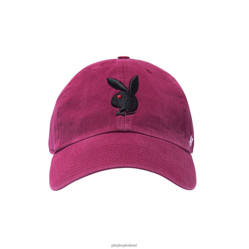 Playboy Men 47 Brand Adjustable Dad Hat HBFB769 Accessory Cardinal/Black