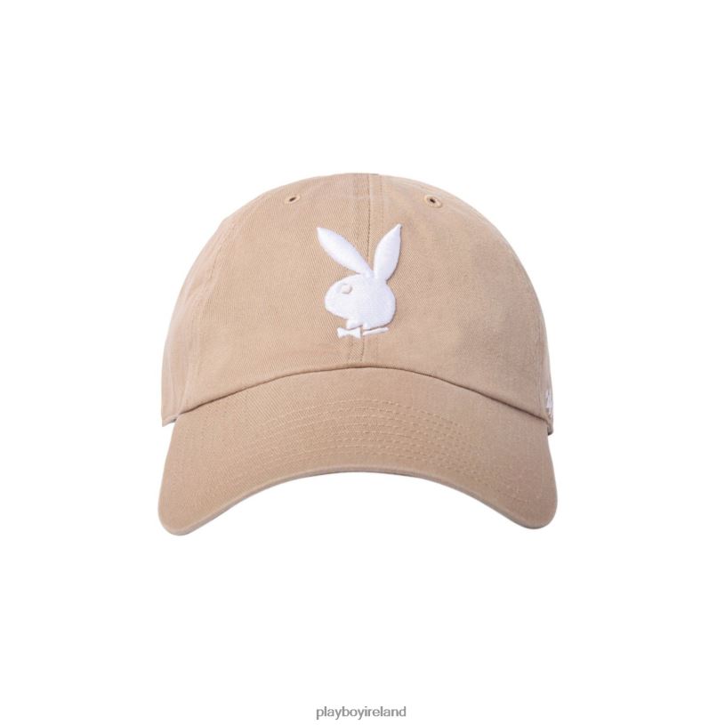 Playboy Men 47 Brand Adjustable Dad Hat HBFB770 Accessory Tan/White
