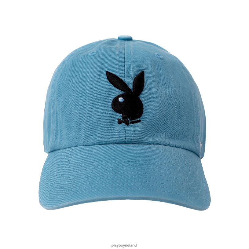 Playboy Men 47 Brand Adjustable Dad Hat HBFB771 Accessory Powder Blue/Black