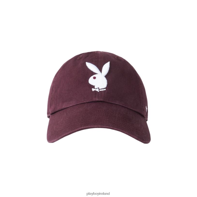 Playboy Men 47 Brand Adjustable Dad Hat HBFB773 Accessory Plum/White