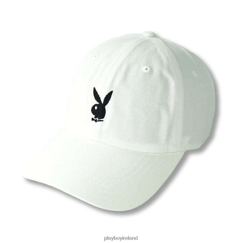 Playboy Men Adjustable Rabbit Head Logo Hat HBFB705 Accessory White
