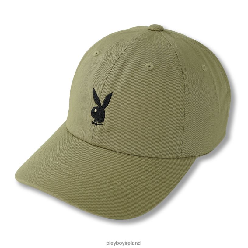 Playboy Men Adjustable Rabbit Head Logo Hat HBFB707 Accessory Olive