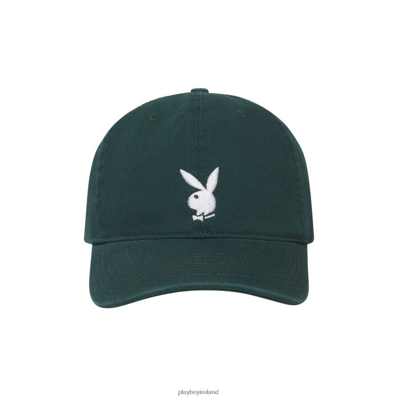 Playboy Men Adjustable Rabbit Head Logo Hat HBFB779 Accessory Forest Green