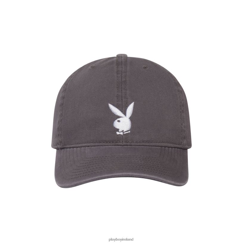 Playboy Men Adjustable Rabbit Head Logo Hat HBFB784 Accessory Charcoal