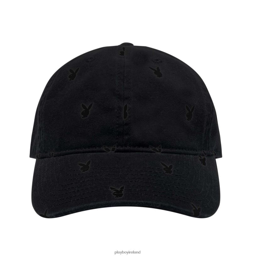 Playboy Men All-Over Rabbit Head Hat HBFB775 Accessory Black Tonal