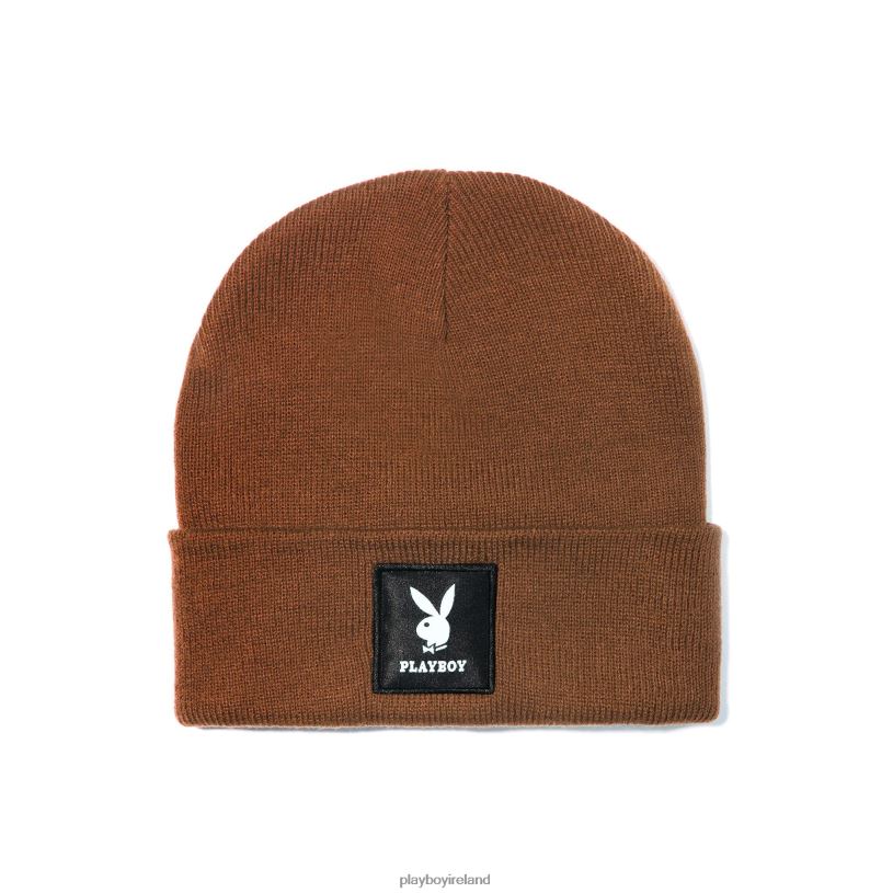 Playboy Men Knit Beanie with Logo Patch HBFB750 Accessory Copper