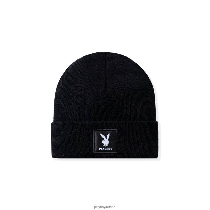Playboy Men Knit Beanie with Logo Patch HBFB751 Accessory Black