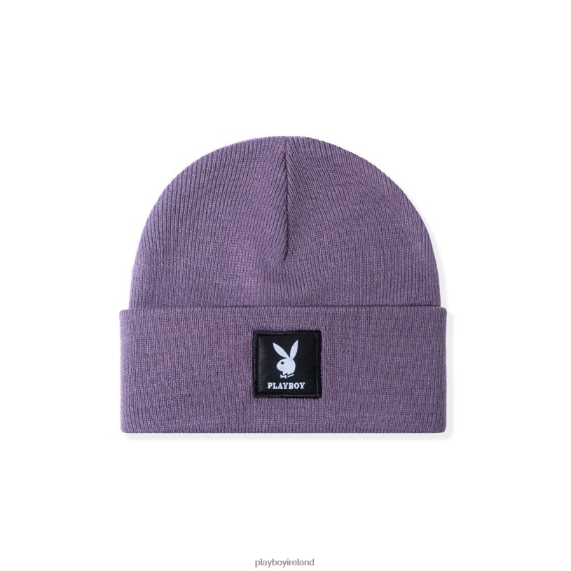 Playboy Men Knit Beanie with Logo Patch HBFB753 Accessory Mauve