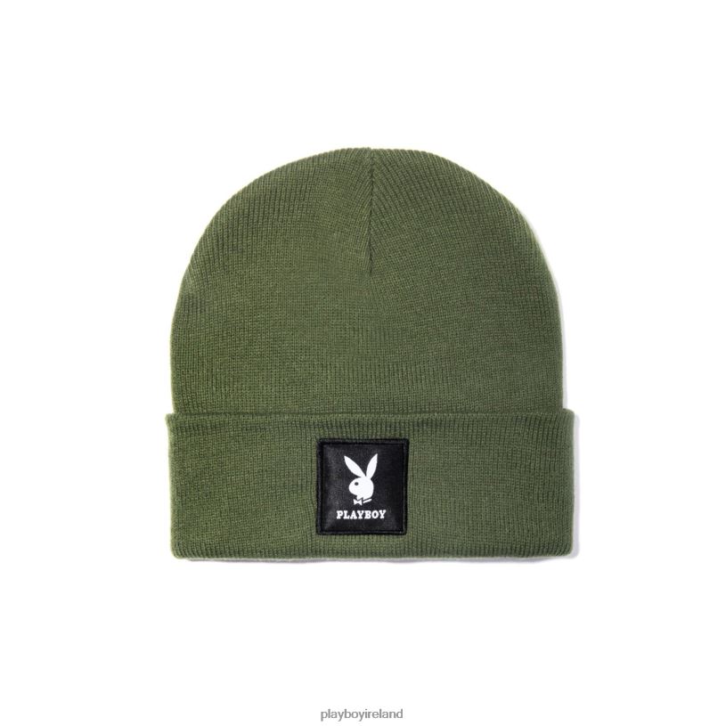 Playboy Men Knit Beanie with Logo Patch HBFB755 Accessory Green