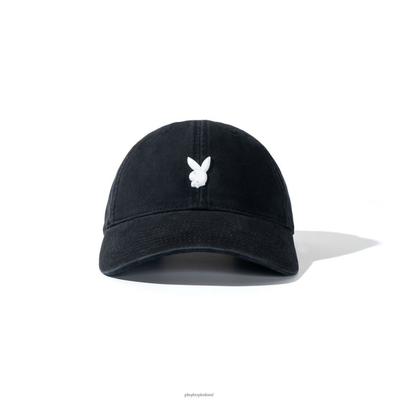 Playboy Men Metal Rabbit Head Pin Dad Hat HBFB747 Accessory Black