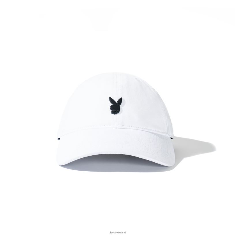 Playboy Men Metal Rabbit Head Pin Dad Hat HBFB748 Accessory White