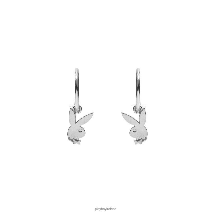 Playboy Men Bunny Huggie Hoops HBFB880 Accessory Silver