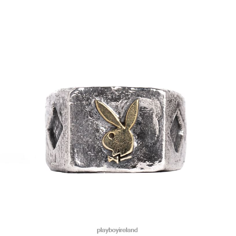 Playboy Men Diamond Side Rabbit Head Ring HBFB886 Accessory Original