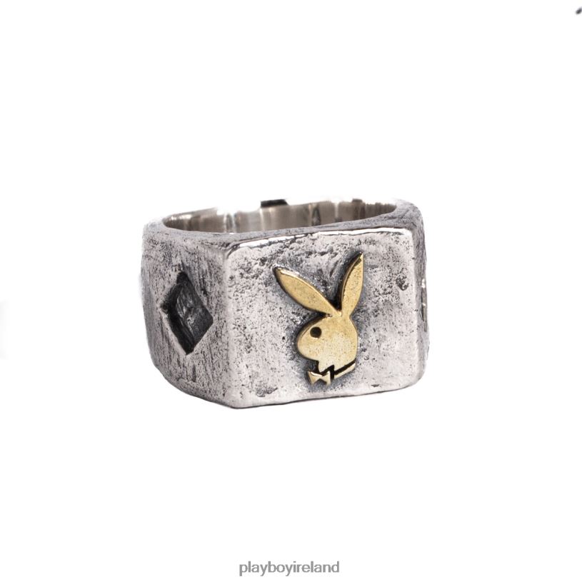 Playboy Men Diamond Side Rabbit Head Ring HBFB886 Accessory Original