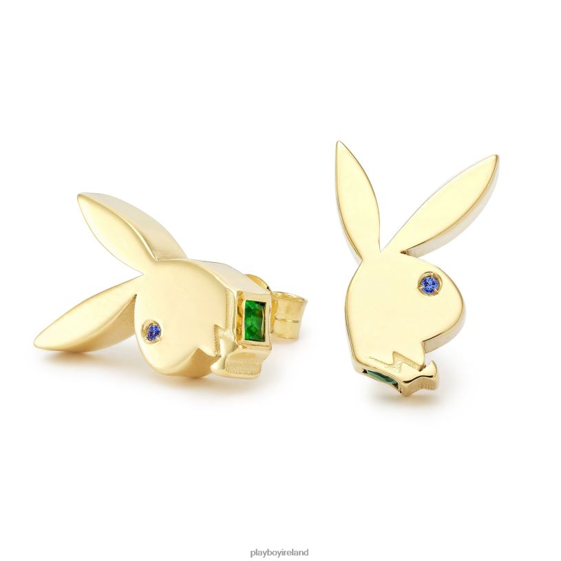 Playboy Men Fancy Bunny Earring Studs HBFB884 Accessory Emerald