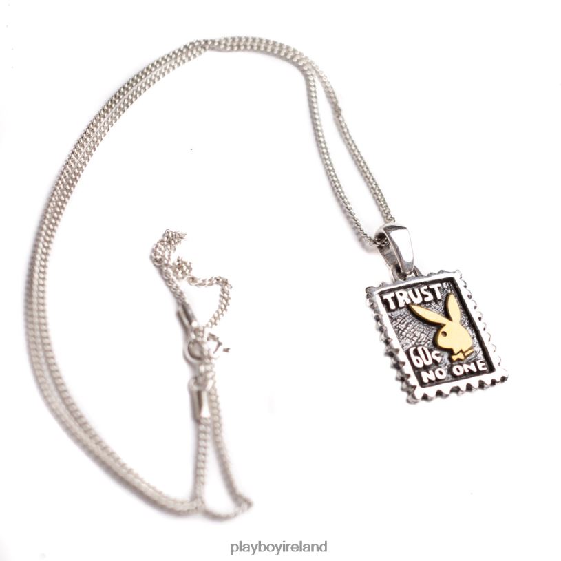 Playboy Men Trust No One Necklace HBFB872 Accessory Two-Tone, 18 in