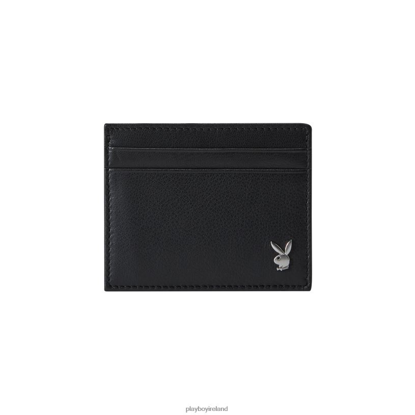Playboy Men Milled Front Pocket Wallet HBFB828 Accessory Black