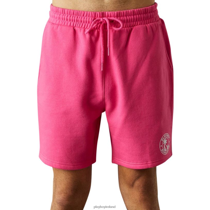 Playboy Men Beach Club Graphic Shorts HBFB633 Clothing Pink Glow