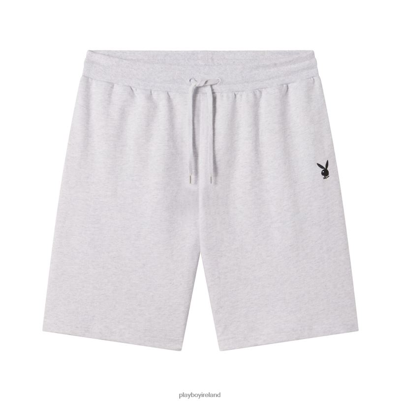 Playboy Men Bunny Basics Sweatshort HBFB591 Clothing Light Grey