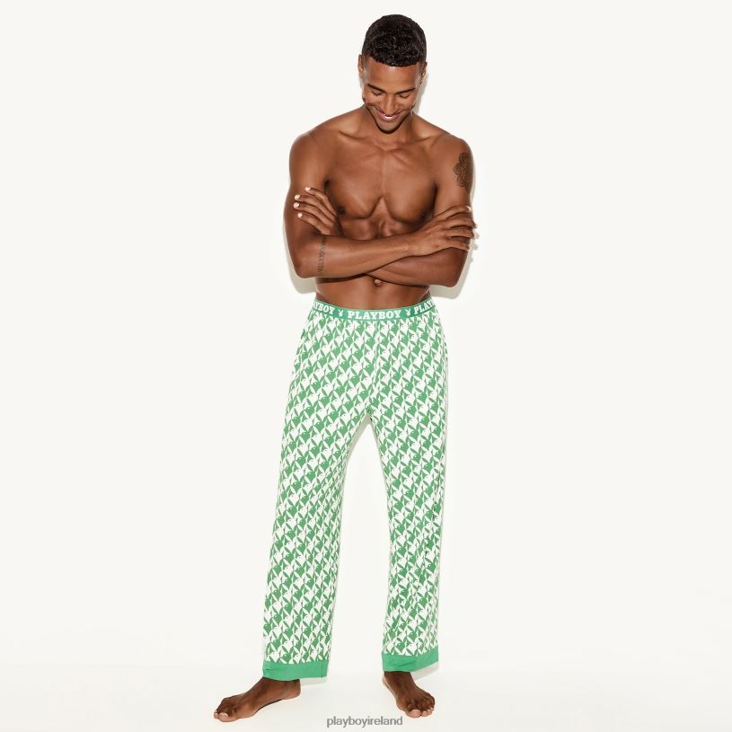 Playboy Men Classic Pajama Set HBFB606 Clothing Green