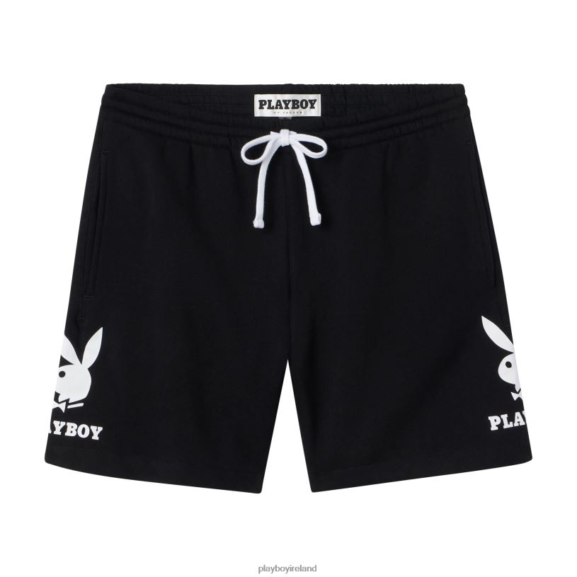 Playboy Men Double Bunny Sweat Shorts HBFB592 Clothing Black