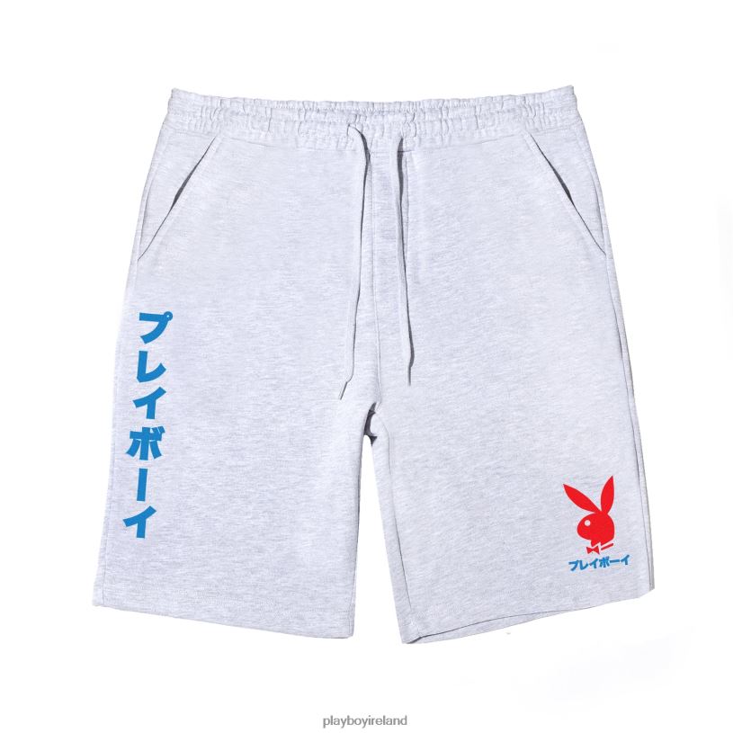 Playboy Men Japanese Rabbit Head Sweatshorts HBFB569 Clothing Black