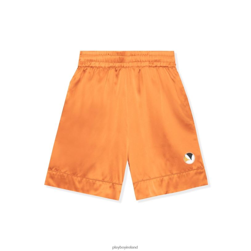 Playboy Men Long Silk Shorts HBFB650 Clothing Rust