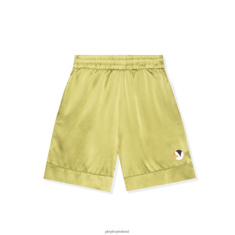 Playboy Men Long Silk Shorts HBFB651 Clothing Olive
