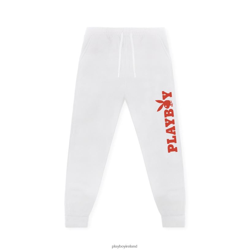 Playboy Men Masthead Sweatpants HBFB563 Clothing Black with Pink