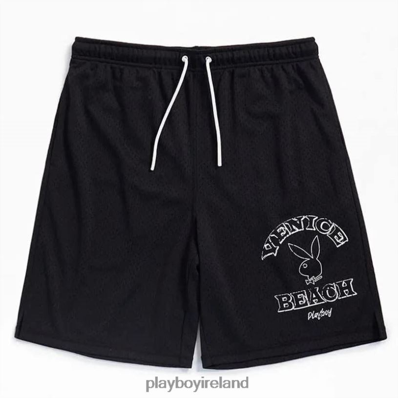 Playboy Men PB Venice Beach Mesh Short 17" HBFB580 Clothing Black