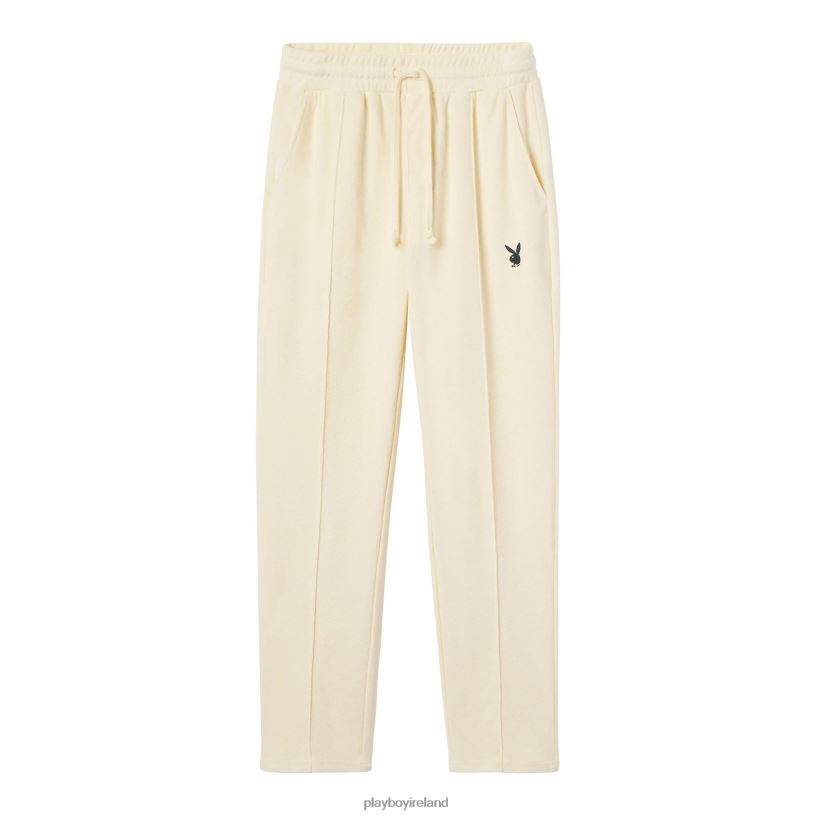 Playboy Men PLAY SWEATPANT ALABASTER GLEAM CREAM HBFB666 Clothing Alabaster gleam