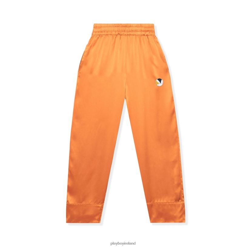 Playboy Men Silk Lounge Pants HBFB645 Clothing Rust