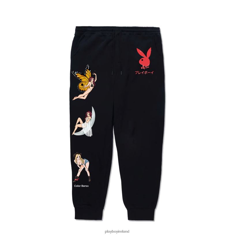 Playboy Men Tokyo Club Covergirl Sweatpants HBFB575 Clothing Black