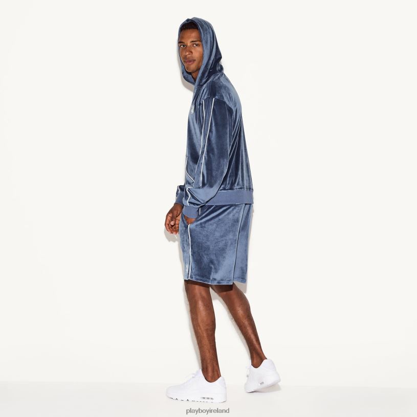 Playboy Men Velour Short HBFB600 Clothing Navy