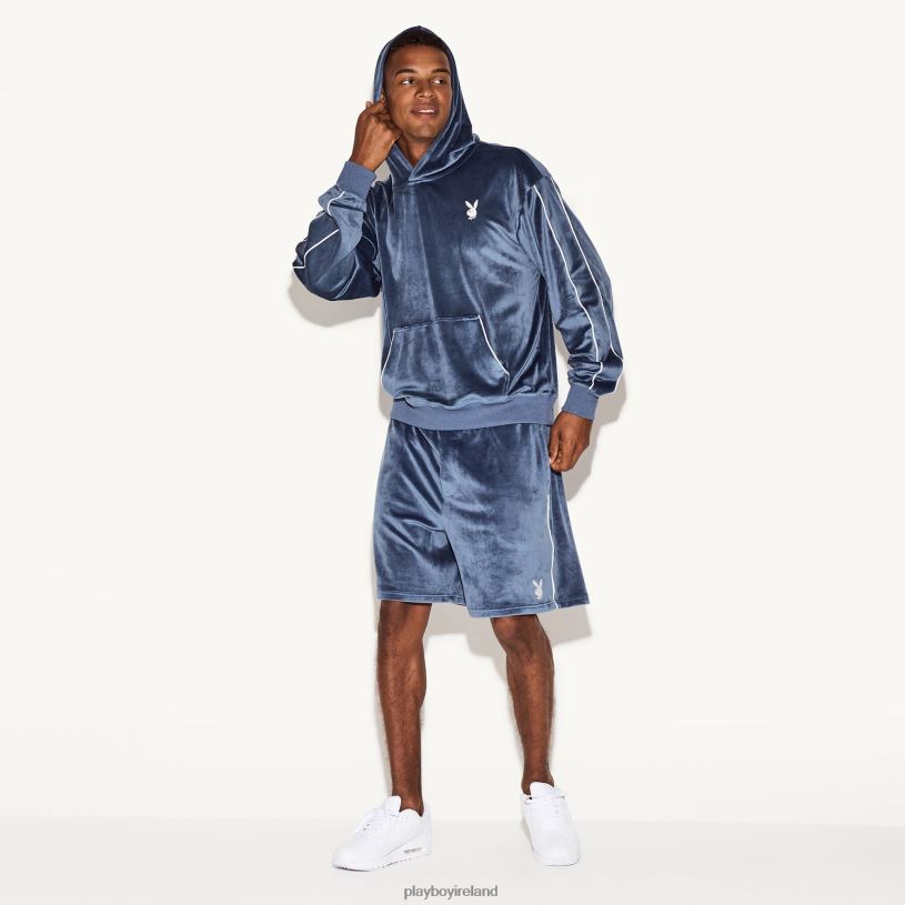 Playboy Men Velour Short HBFB600 Clothing Navy