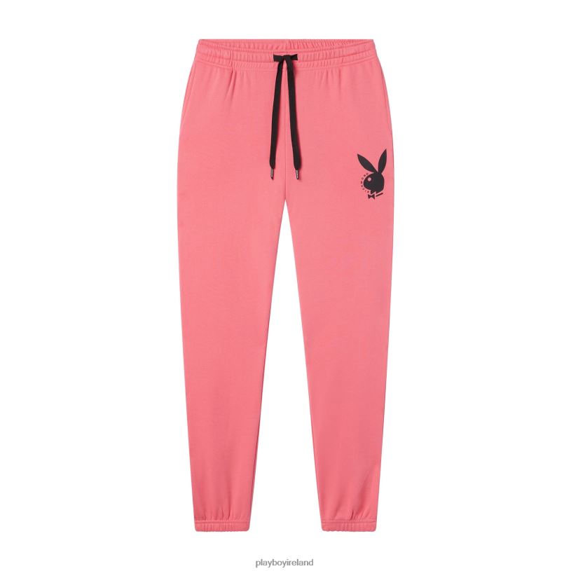 Playboy x John Richmond Men Classic Logo Sweatpants HBFB613 Clothing Fuchsia