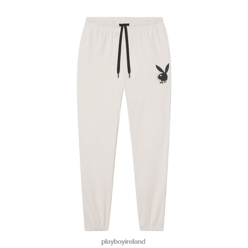Playboy x John Richmond Men Classic Logo Sweatpants HBFB614 Clothing Off-white