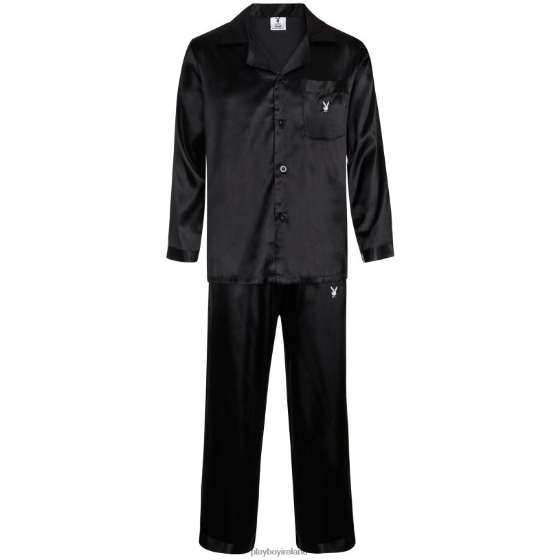 Playboy Men Satin Mansion Lounge Set HBFB671 Clothing Black