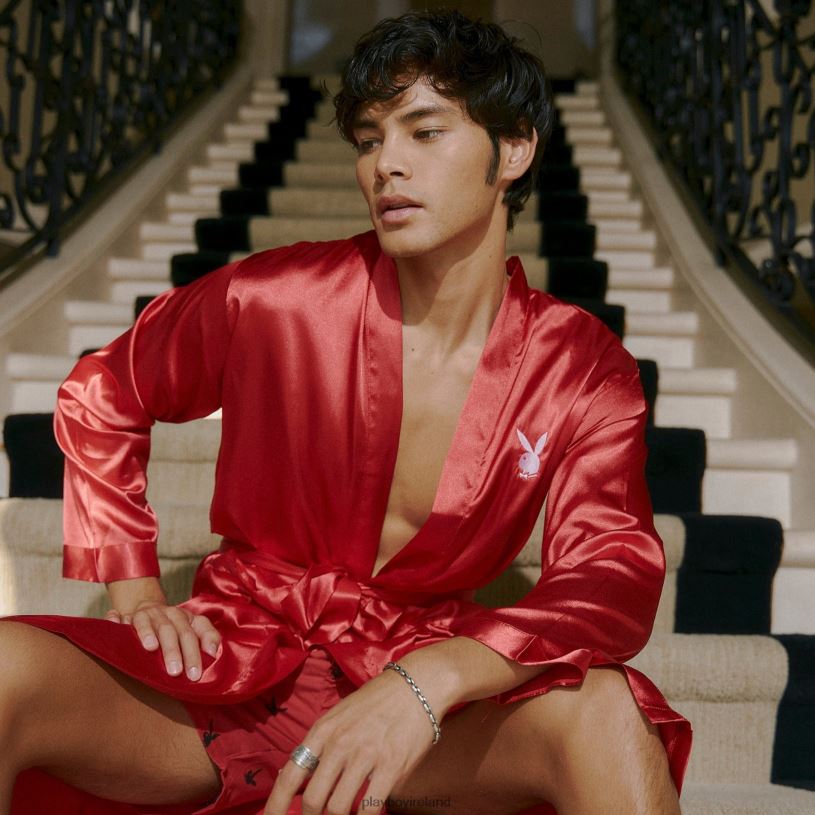 Playboy Men Satin Mansion Robe HBFB670 Clothing Original