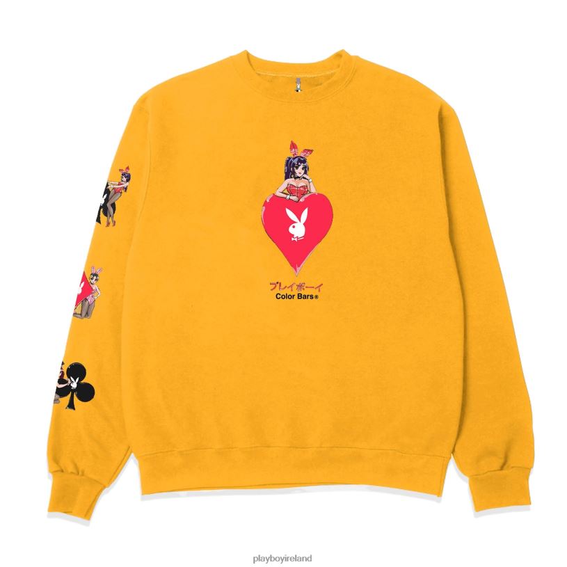 Playboy Men Ace of Hearts 3.0 Crewneck HBFB355 Clothing Gold