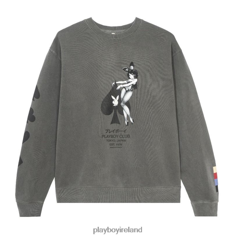 Playboy Men Ace of Spades Crewneck HBFB427 Clothing Black