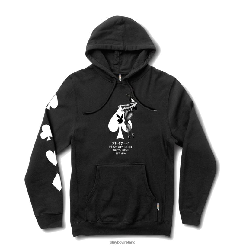 Playboy Men Ace of Spades Hoodie HBFB351 Clothing Black