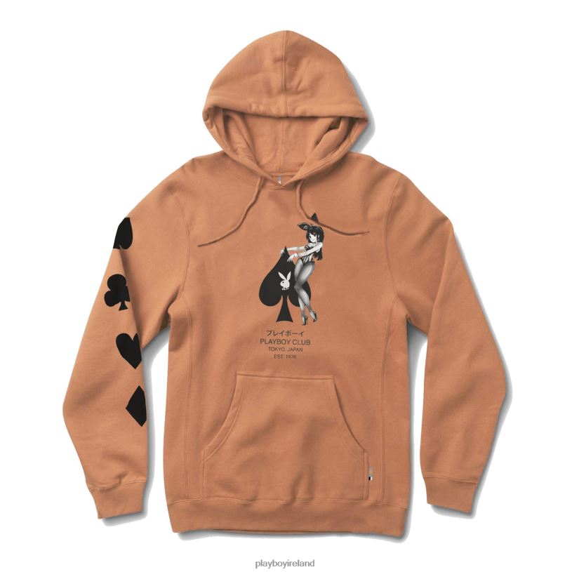 Playboy Men Ace of Spades Hoodie HBFB352 Clothing Sandstone