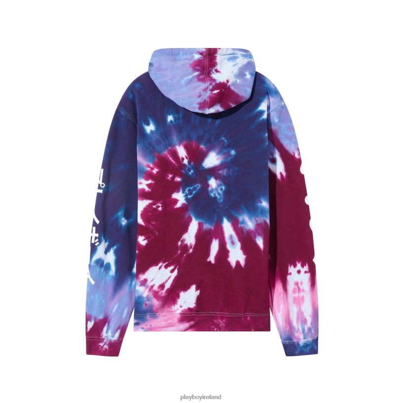 Playboy Men Ace of Spades Tie Dye Hoodie HBFB483 Clothing Purple Passion