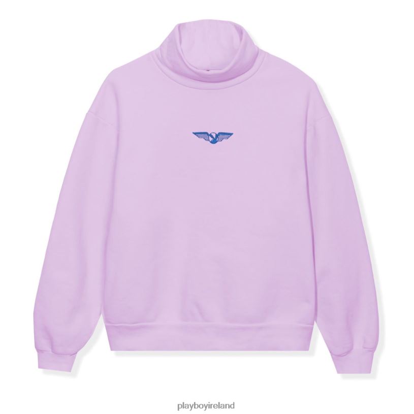 Playboy Men Aviation Wings High Neck Sweatshirt HBFB463 Clothing Mauve